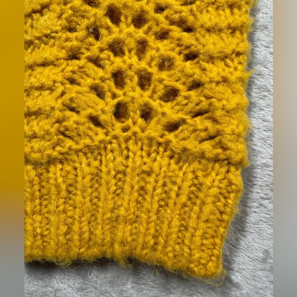 Madewell Windemere Pointelle Pullover Golden Sunset Mustard Yellow Sweater Small - Picture 13 of 16